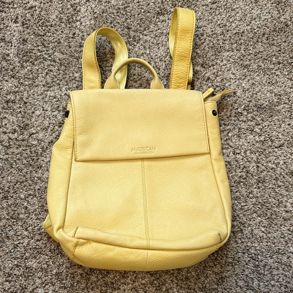 American Leather Co. leather yellow Backpack